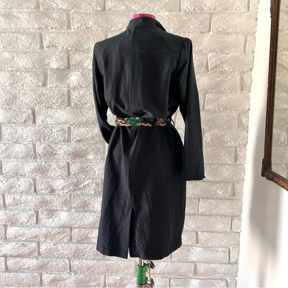 Vintage American Apparel Navy Trench Coat XS/S - Picture 3 of 7